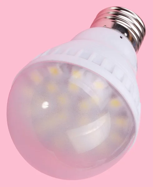 Lámpara de tubo led sobre fondo rosa — Foto de Stock