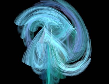 Siyah Renk Üzerine Bir Dijital Fraktal Resmi