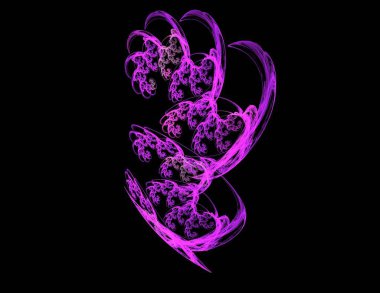 Siyah Renk Üzerine Bir Dijital Fraktal Resmi