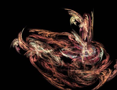 Siyah Renk Üzerine Bir Dijital Fraktal Resmi