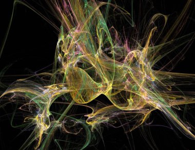 Siyah Renk Üzerine Bir Dijital Fraktal Resmi