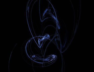 Siyah Renk Üzerine Bir Dijital Fraktal Resmi