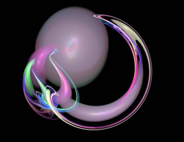 Siyah Renk Üzerine Bir Dijital Fraktal Resmi