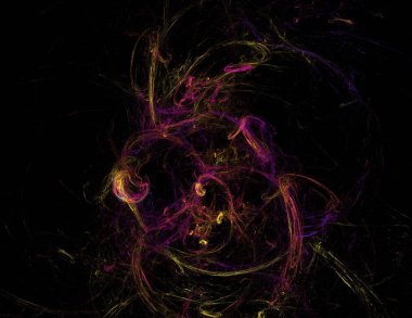 Siyah Renk Üzerine Bir Dijital Fraktal Resmi