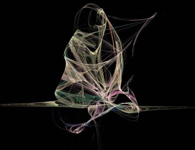 Siyah Renk Üzerine Bir Dijital Fraktal Resmi