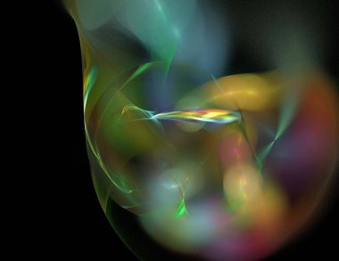 Siyah Renk Üzerine Bir Dijital Fraktal Resmi