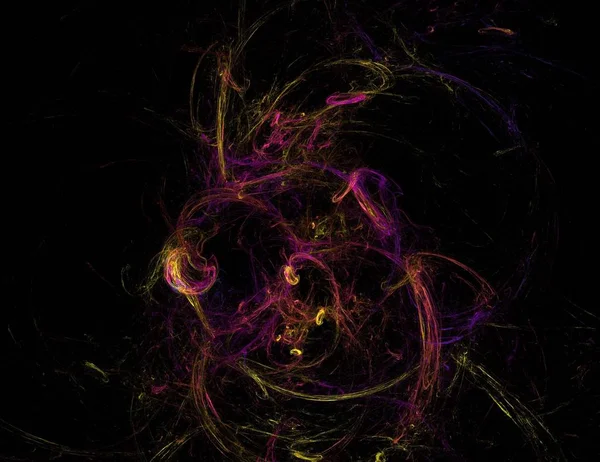 Siyah Renk Üzerine Bir Dijital Fraktal Resmi