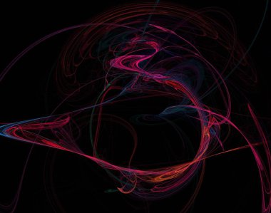 Siyah Renk Üzerine Bir Dijital Fraktal Resmi