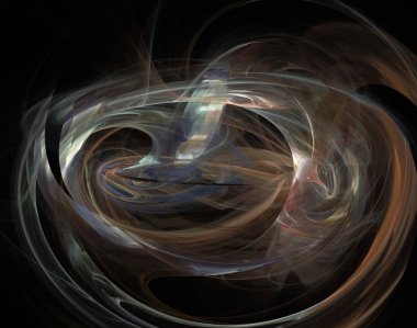 Siyah Renk Üzerine Bir Dijital Fraktal Resmi