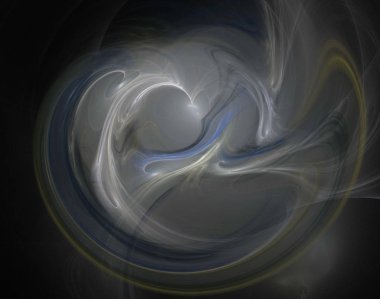 Siyah Renk Üzerine Bir Dijital Fraktal Resmi