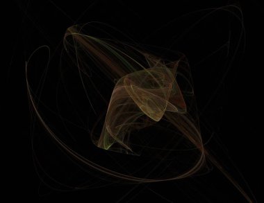 Siyah Renk Üzerine Bir Dijital Fraktal Resmi