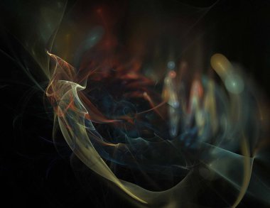 Siyah Renk Üzerine Bir Dijital Fraktal Resmi