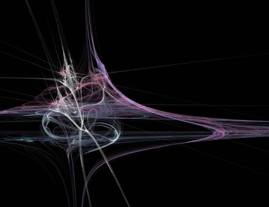 Siyah Renk Üzerine Bir Dijital Fraktal Resmi