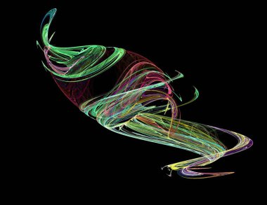 Siyah Renk Üzerine Bir Dijital Fraktal Resmi