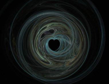 Siyah Renk Üzerine Bir Dijital Fraktal Resmi