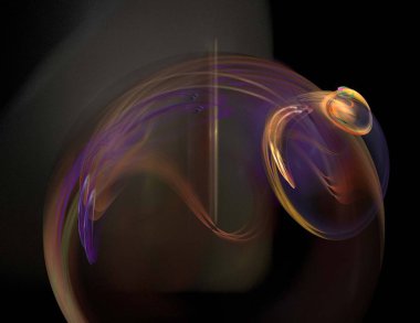 Siyah Renk Üzerine Bir Dijital Fraktal Resmi