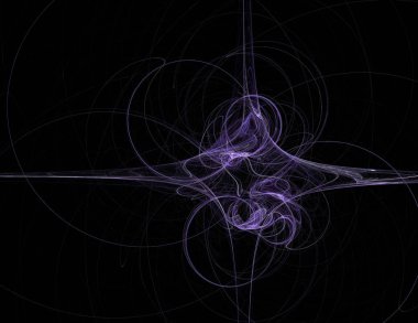 Siyah Renk Üzerine Bir Dijital Fraktal Resmi