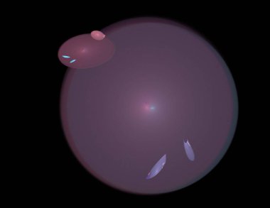 Siyah Renk Üzerine Bir Dijital Fraktal Resmi