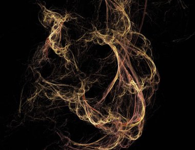 Siyah Renk Üzerine Bir Dijital Fraktal Resmi