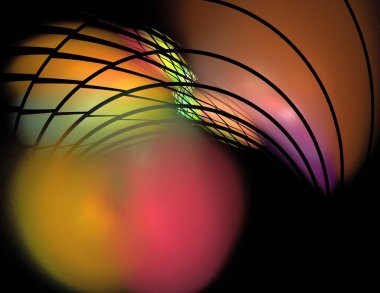 Siyah Renk Üzerine Bir Dijital Fraktal Resmi