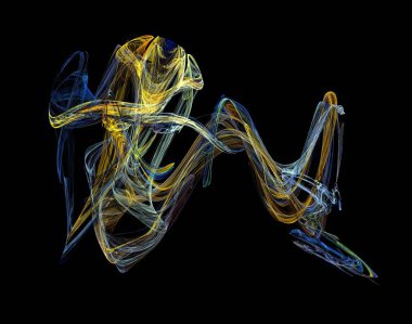 Siyah Renk Üzerine Bir Dijital Fraktal Resmi