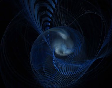 Siyah Renk Üzerine Bir Dijital Fraktal Resmi