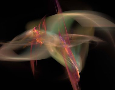 Siyah Renk Üzerine Bir Dijital Fraktal Resmi