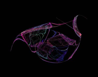 Siyah Renk Üzerine Bir Dijital Fraktal Resmi