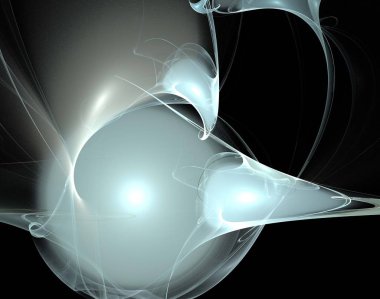 Siyah Renk Üzerine Bir Dijital Fraktal Resmi