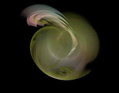 Siyah Renk Üzerine Bir Dijital Fraktal Resmi