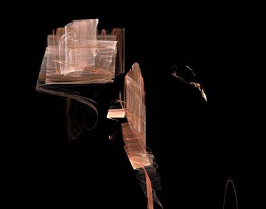 Siyah Renk Üzerine Bir Dijital Fraktal Resmi