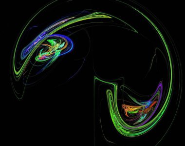 Siyah Renk Üzerine Bir Dijital Fraktal Resmi