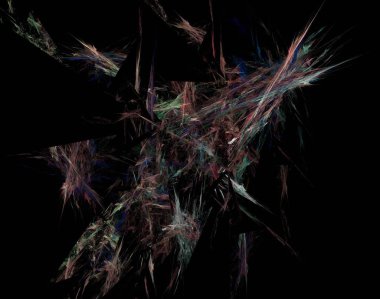 Siyah Renk Üzerine Bir Dijital Fraktal Resmi