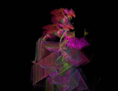 Siyah Renk Üzerine Bir Dijital Fraktal Resmi