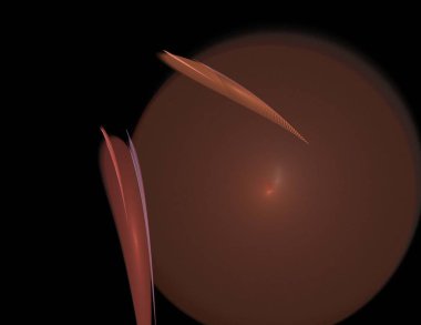 Siyah Renk Üzerine Bir Dijital Fraktal Resmi