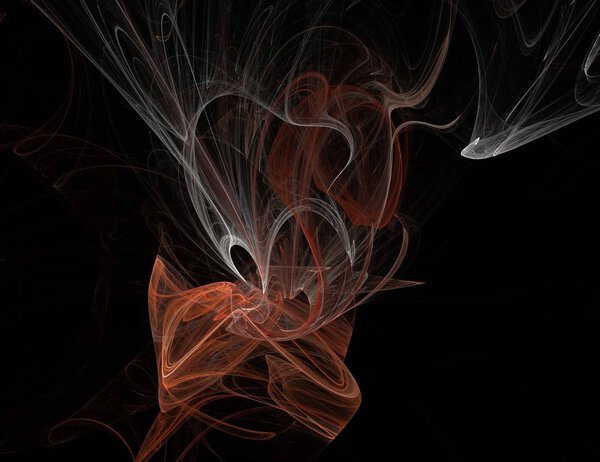 изображение одного цифрового фрактала на черном цвете