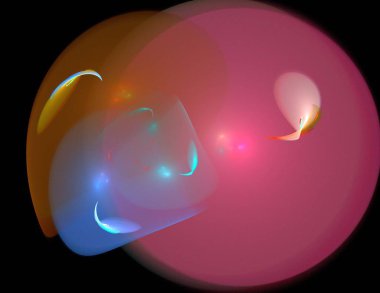 Siyah Renk Üzerine Bir Dijital Fraktal Resmi