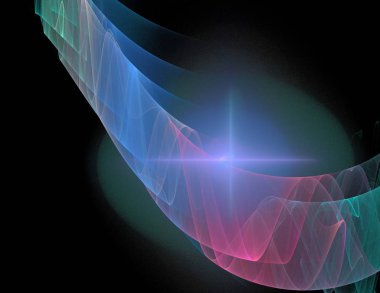 Siyah Renk Üzerine Bir Dijital Fraktal Resmi