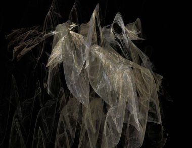 Siyah Renk Üzerine Bir Dijital Fraktal Resmi