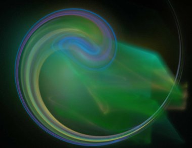 Siyah Renk Üzerine Bir Dijital Fraktal Resmi