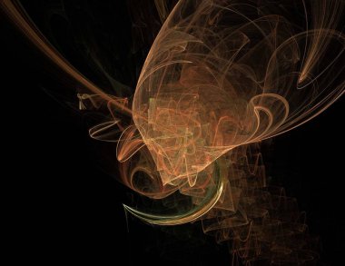 Siyah Renk Üzerine Bir Dijital Fraktal Resmi