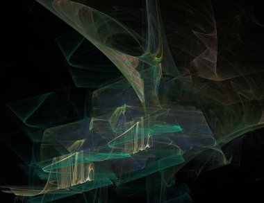 Siyah Renk Üzerine Bir Dijital Fraktal Resmi