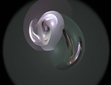 Siyah Renk Üzerine Bir Dijital Fraktal Resmi