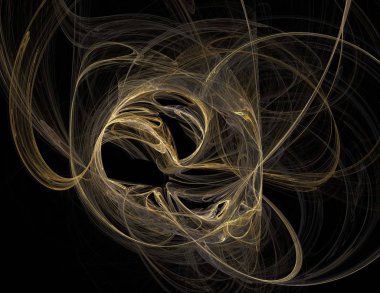 Siyah Renk Üzerine Bir Dijital Fraktal Resmi