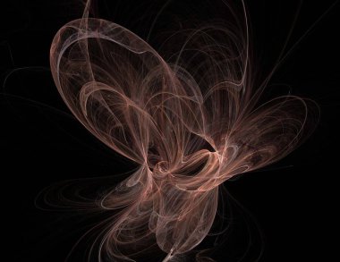 Siyah Renk Üzerine Bir Dijital Fraktal Resmi