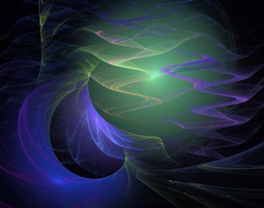 Siyah Renk Üzerine Bir Dijital Fraktal Resmi