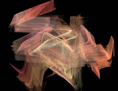 Siyah Renk Üzerine Bir Dijital Fraktal Resmi