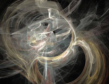 Siyah Renk Üzerine Bir Dijital Fraktal Resmi