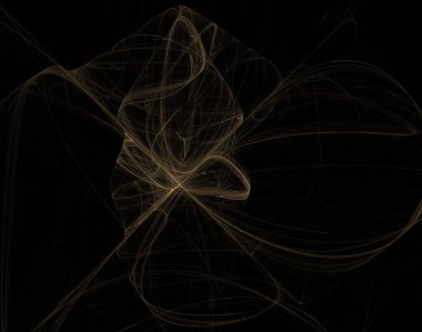 Siyah Renk Üzerine Bir Dijital Fraktal Resmi