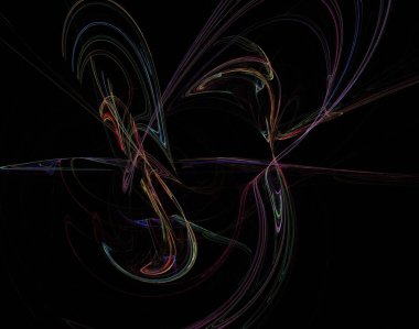 Siyah Renk Üzerine Bir Dijital Fraktal Resmi